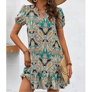 Loose Fitting Patterned Dress